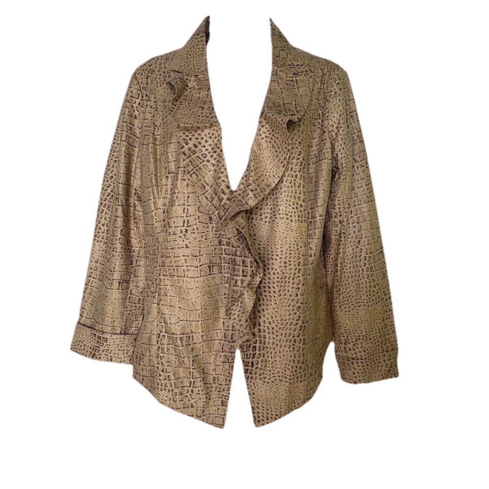 Chicos Classic Soft Jacket Size 1 Medium Animal P… - image 3